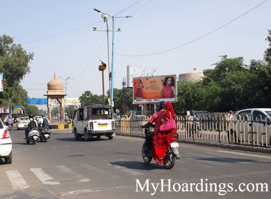 Outdoor advertising in India, Jodhpur Billboard advertising, Unipole rates in Opp Ansal Royal Plaza